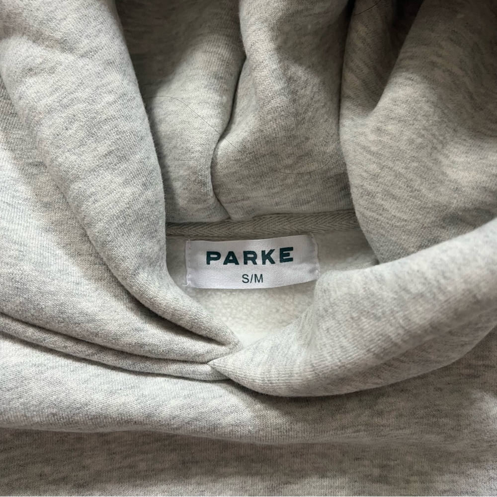 PARKE Varsity Hoodie Sweatshirt | Gray with Navy Logo | Size S/M - Picture 7 of 8